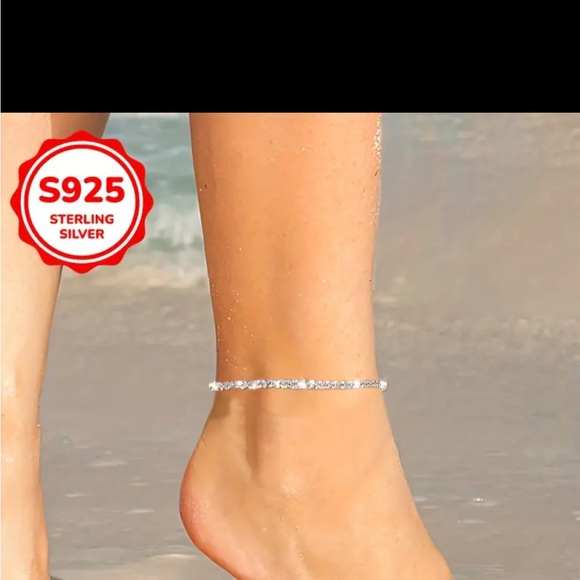 💖 New .925 Sterling Silver Ankle Bracelet Anklet - Picture 4 of 7